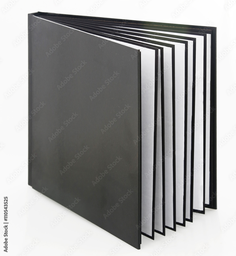 Blank book with black cover on white background Blank book with black cover on white background