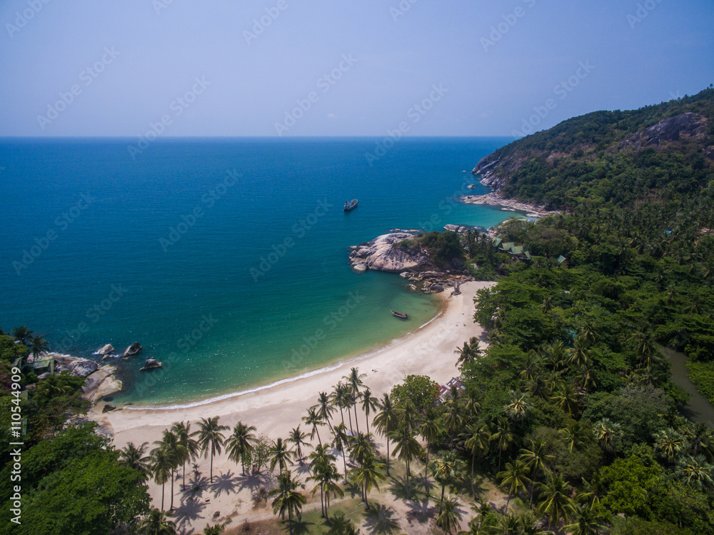 Aerial beach view of Koh Phangan Thailand