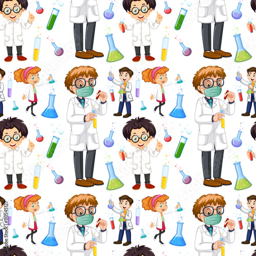 Seamless male and female scientists