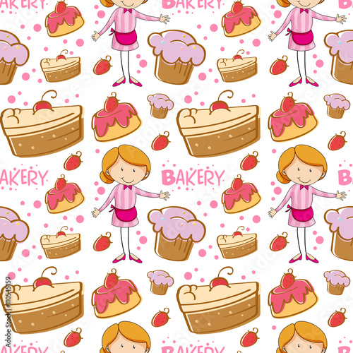 Seamless baker and cakes