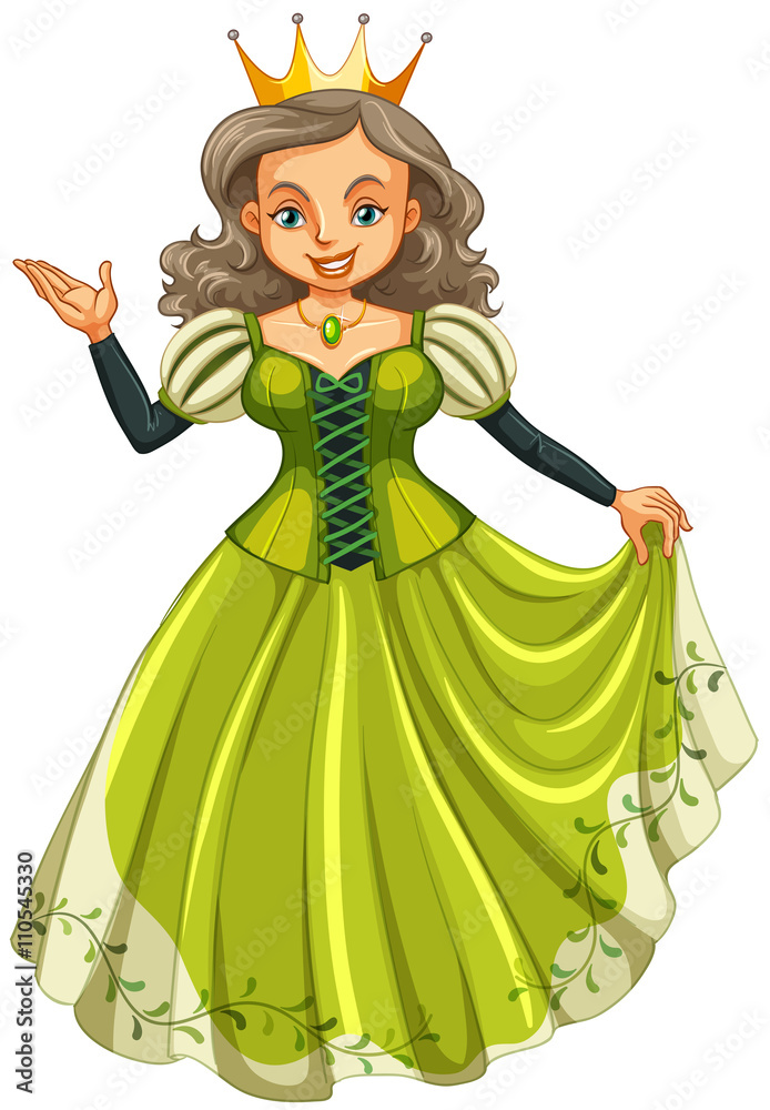 Fototapeta premium Queen in green dress