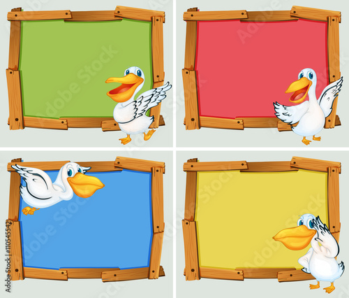 Frame design with pelican bird