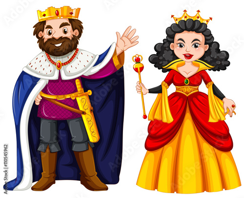 King and queen with happy face