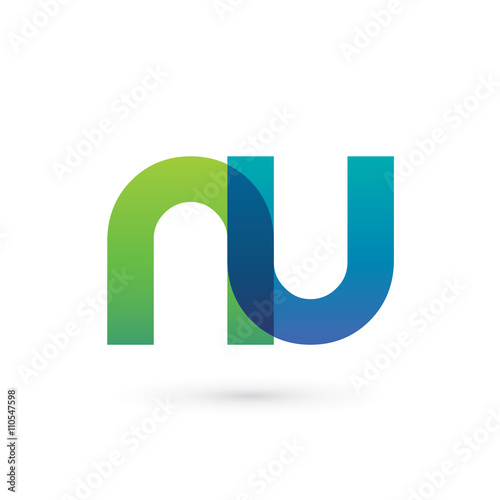 Modern Colorful Letter N U Logo