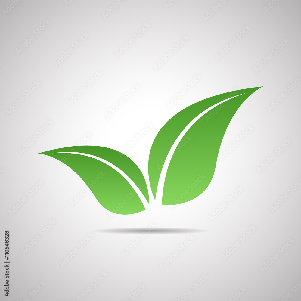 Obraz premium Abstract vector icon - leaf (natural product)