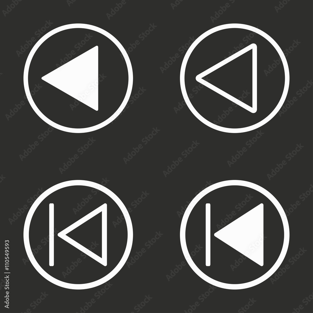 Backward- vector icon. Backward- vector icon.