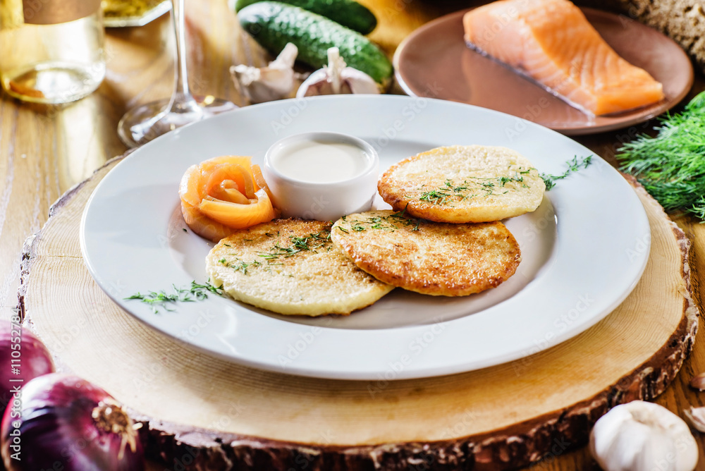 potato pancakes with salmon potato pancakes with salmon