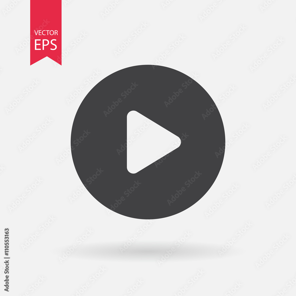 Play Icon Vector. Play sign isolated on white background Play Icon Vector. Play sign isolated on white background