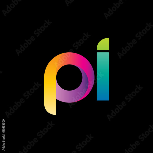 Modern Colorful Letter P I Logo