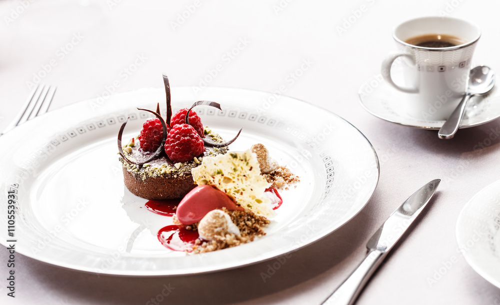 chocolate cake with raspberries chocolate cake with raspberries