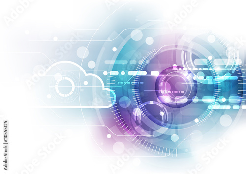 Abstract cloud technology background, vector illustration