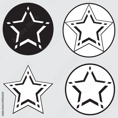 monochrome icons with stars