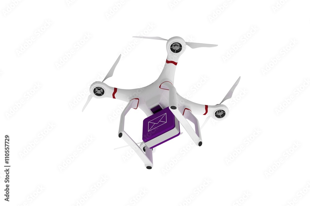 Digital image of a drone holding a cube Digital image of a drone holding a cube