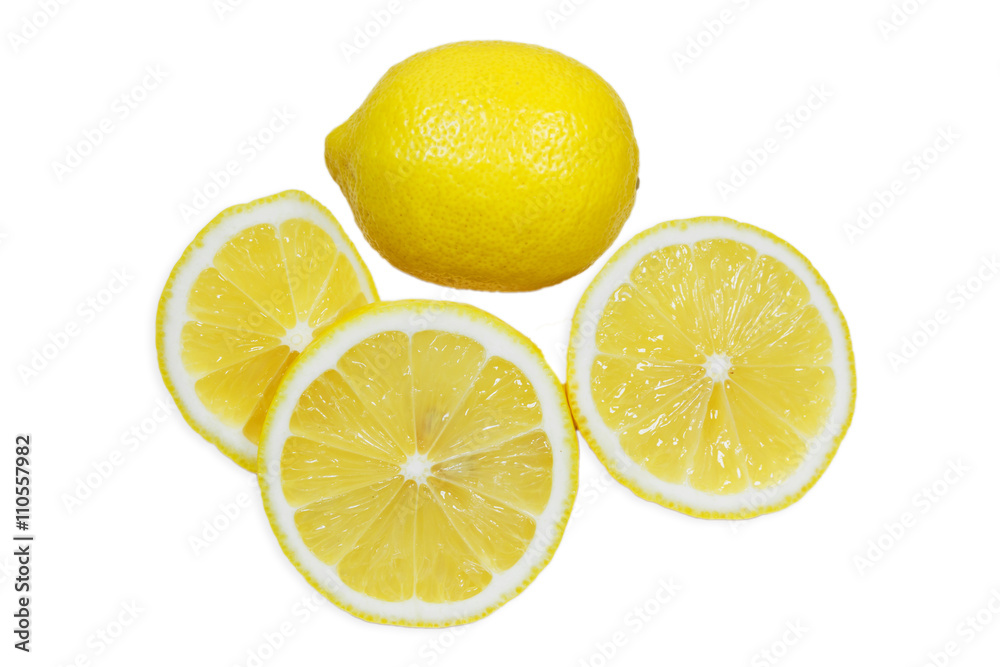 Sliced lemons isolated on white background Sliced lemons isolated on white background