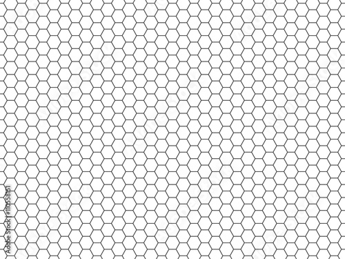 Grid seamless pattern. Hexagonal cell texture. Honeycomb on white background. Speaker grille. Fashion geometric design. Graphic style for wallpaper, wrapping, fabric, apparel, print production. Vector photo