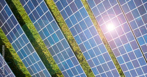 Konstfotografi Power plant using renewable solar energy with sun