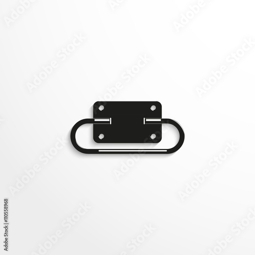 Hardware elements. The handle of the box. Vector illustration. Black and white view.