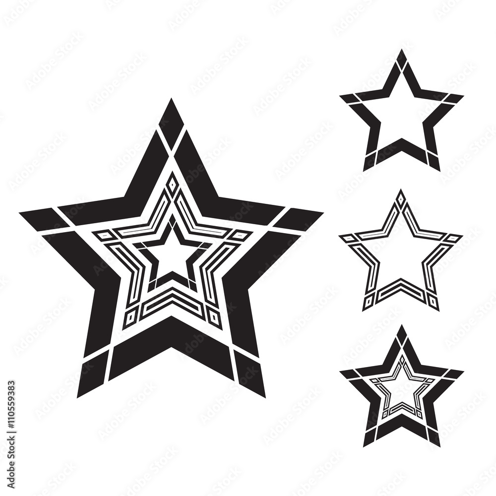 monochrome icons with stars monochrome icons with stars