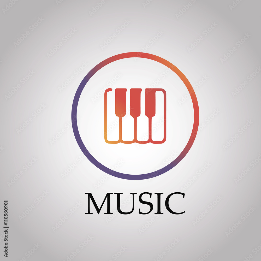 Music logo template. Abstract creative note sign. Isolated on white background. Vector illustration, eps 10. Music logo template. Abstract creative note sign. Isolated on white background. Vector illustration, eps 10.