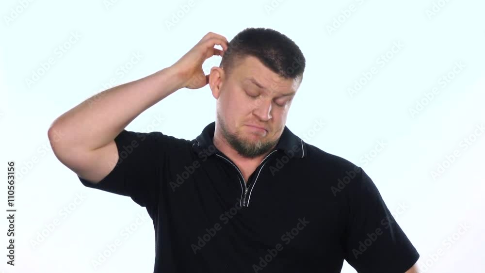 Sleepy man. White. SLow motion Sleepy man. White. SLow motion