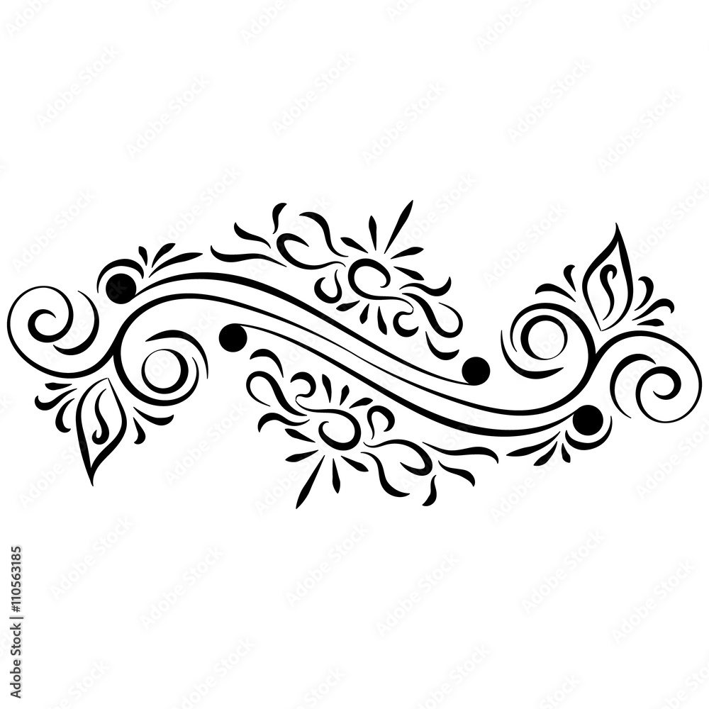 Doodle abstract black handdrawn ornament