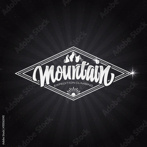Mountain adventure and expedition insignia badges It can be used as a print on clothing, stamped business cards presentations