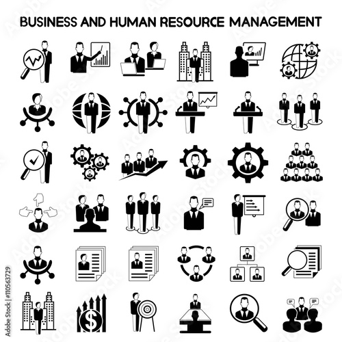 business and human resource management icons