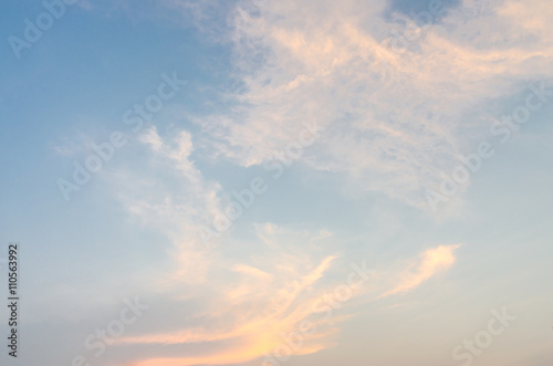 Soft clouds and blue sky background;