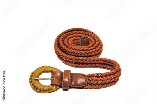 Weave belt on white background (include path)