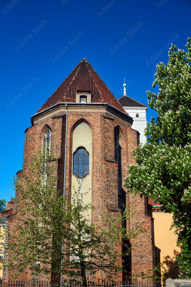 Apse gothic Catholic church in Poznan.