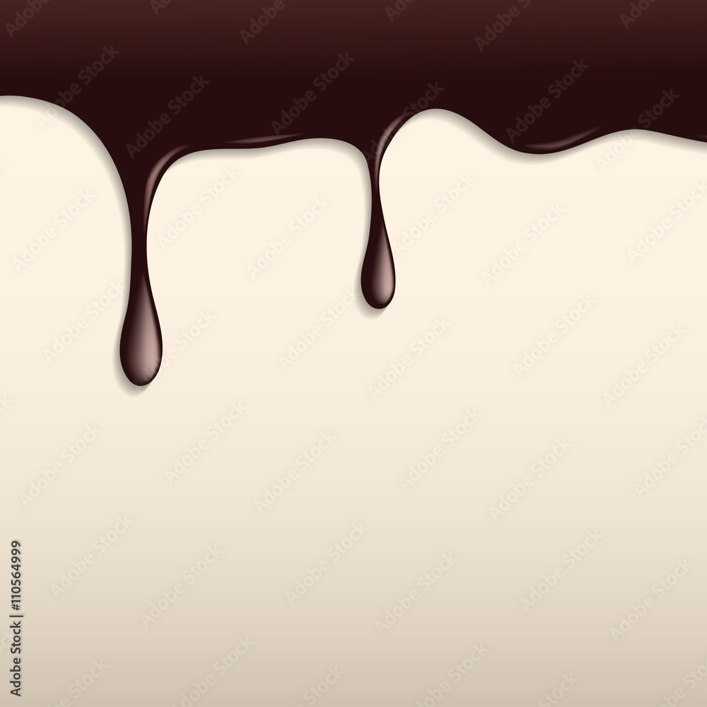 Melted Dark Chocolate Dripping on Light Background Melted Dark Chocolate Dripping on Light Background