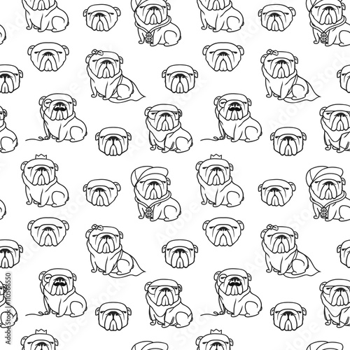 English bulldog pattern seamless. Dog pattern seamless