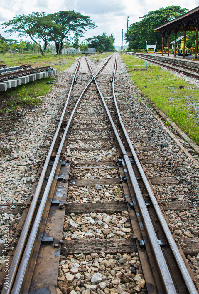 Fototapeta premium railway section,concept which way do you choose