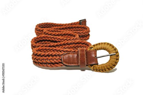 Weave belt on white background (include path)