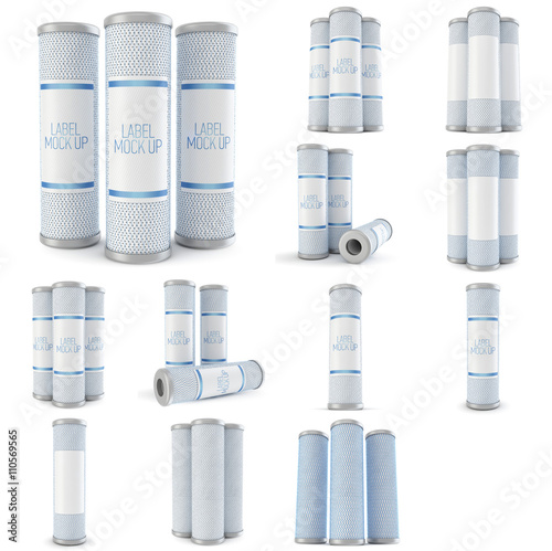Water filter mock up isolated on white background