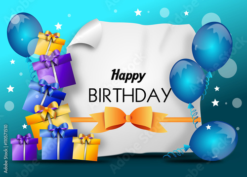 Canvas Print Happy birthday greeting card