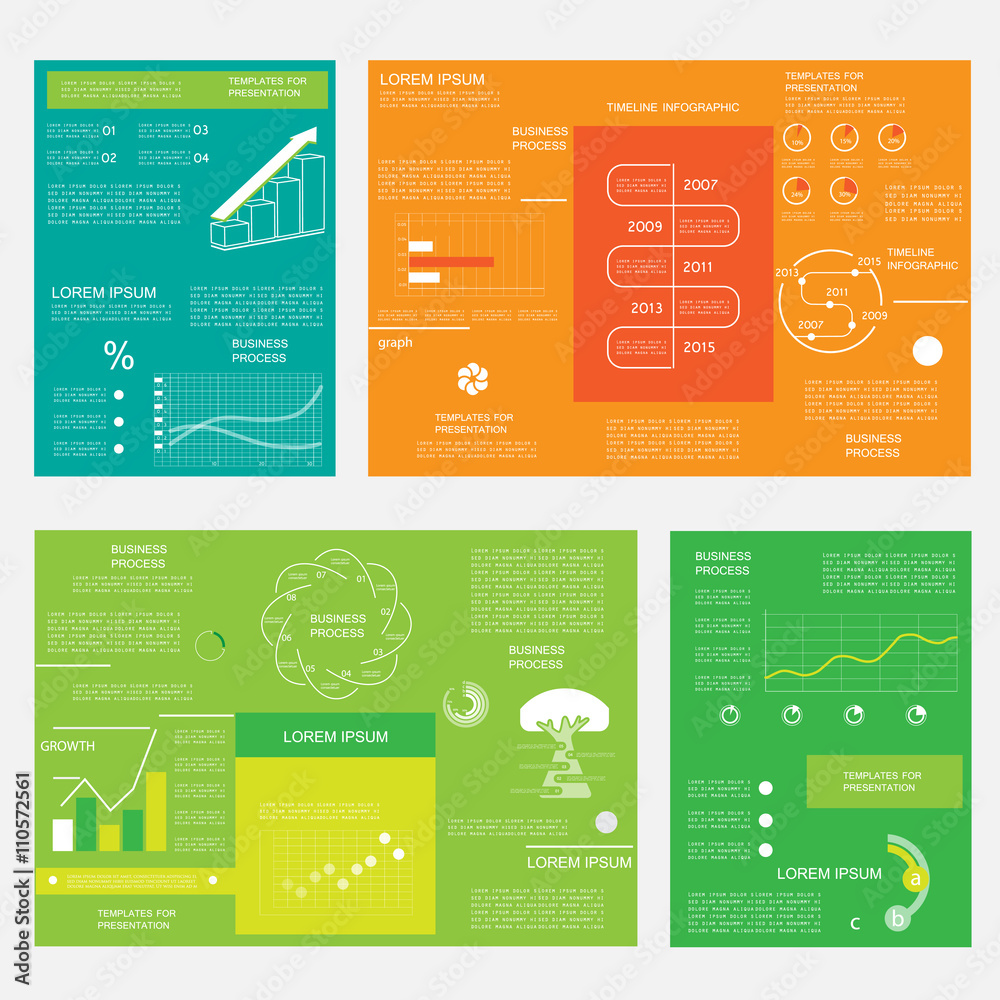 Obraz premium Business graphics brochure, vector set