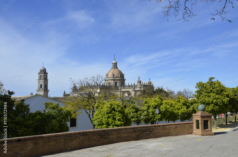 Blick auf die Kathedrale von  Jerez de la Frontera