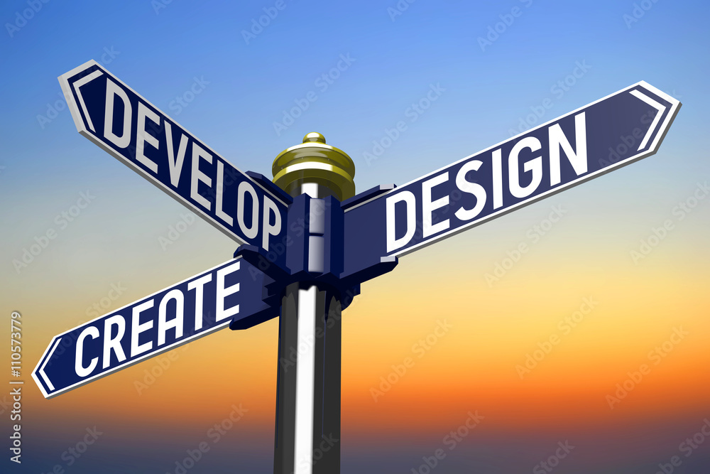 Fototapeta premium Crossroads sign - design concept