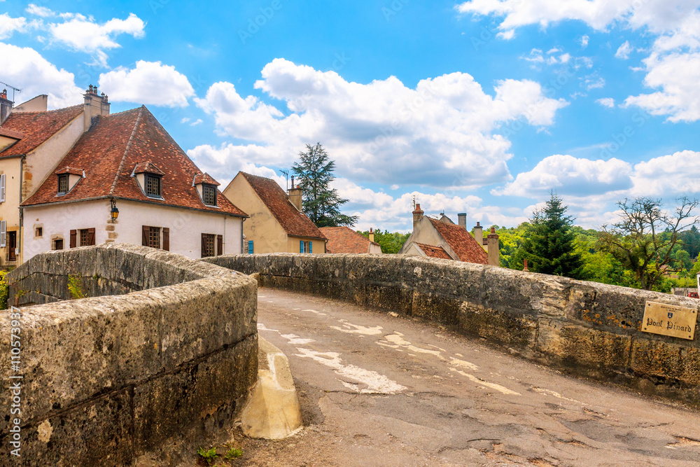 Bridge in picturesque medieval town of Semur en Auxois