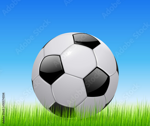 Soccer ball on green grass field