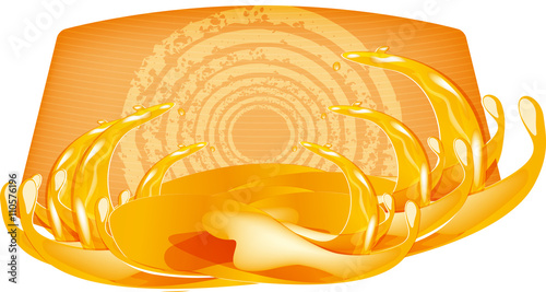 splashes of juice over color background