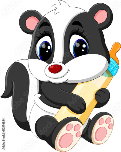 illustration of baby skunk cartoon