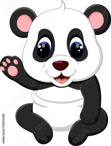 Fototapeta Naklejka Na Ścianę i Meble -  illustration of cute baby panda cartoon