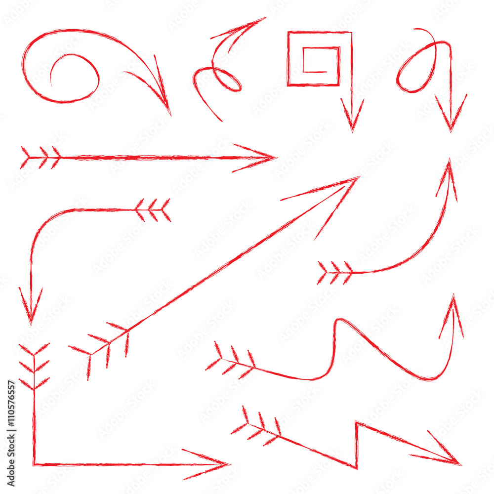 red doodle arrows