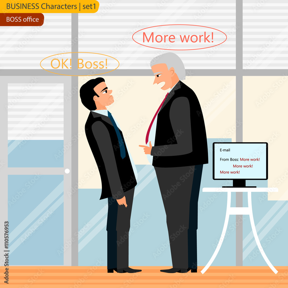 Obraz premium Boss screaming more work at office working