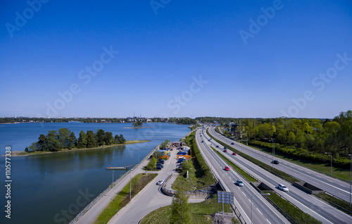 West route photographed from the air