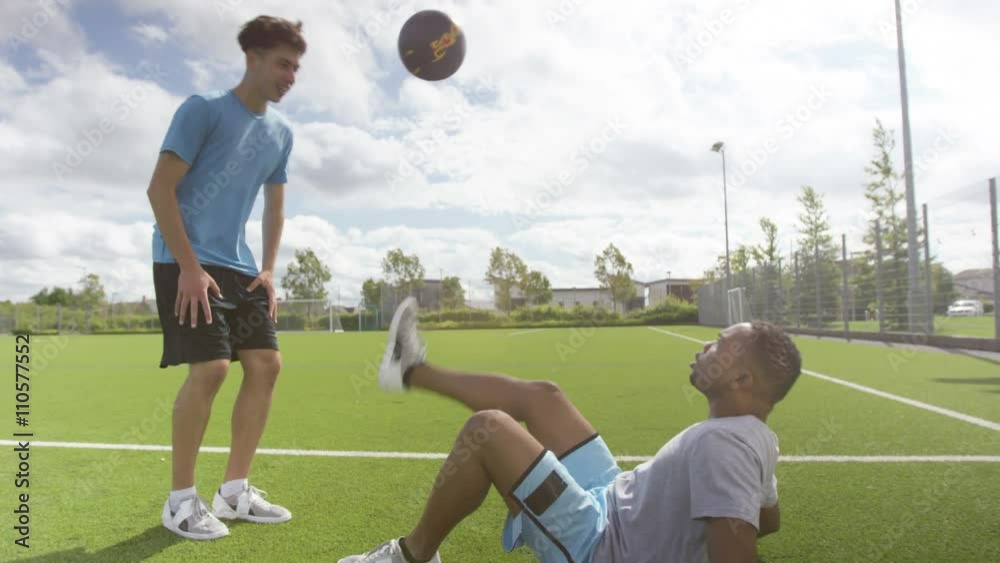  Talented young soccer players showing off ball skills & gymnastic ability
