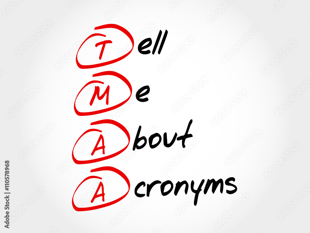 TMAA - Tell Me About Acronyms, acronym concept TMAA - Tell Me About Acronyms, acronym concept
