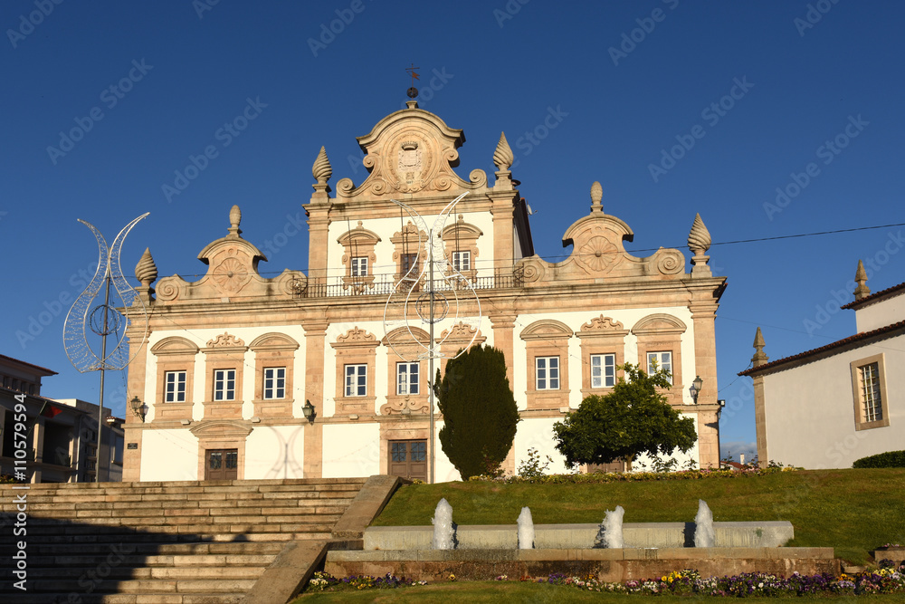 Facade of the Town Hall of  Mirandela, Tras os Montes, Portugal
